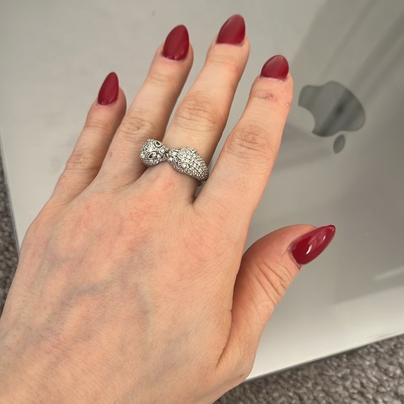 925 Sterling silver ring with cubic zirconia stones - Picture 2 of 4